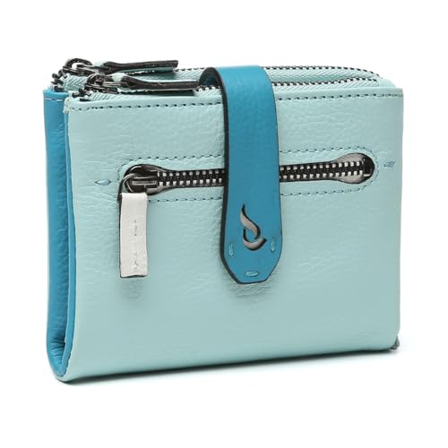 Abbacino Kleine Geldbörse aus zweifarbigem blauen Leder. Blau von Abbacino