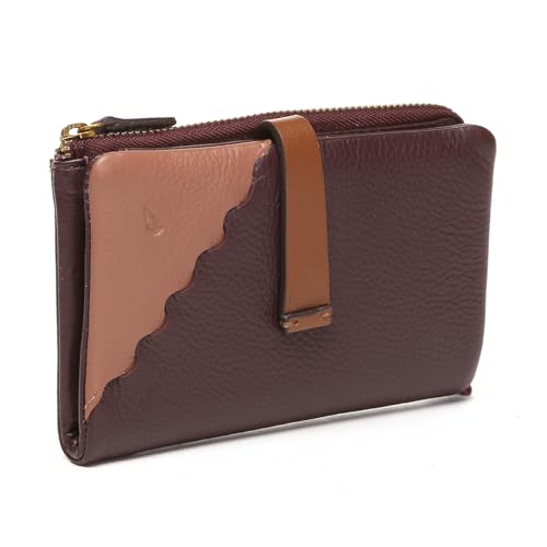 Abbacino Medium Portfolio in Bubalish Biker Leder Rot von Abbacino