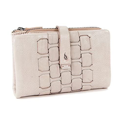 Abbacino Mittelgroße Geldbörse aus geflochtenem Leder, beige, Única von Abbacino