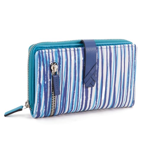 Abbacino Mittlere Lederbörse mit blauem Muster. Blau von Abbacino