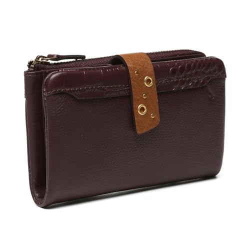 Abbacino Mittleres Portfolio in burgunderfarbenem Leder Rot von Abbacino