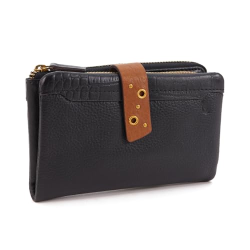 Abbacino Mittleres Portfolio in schwarzem Leder Schwarz von Abbacino