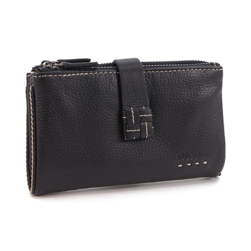 Abbacino Mittleres Portfolio in schwarzem Leder Schwarz von Abbacino
