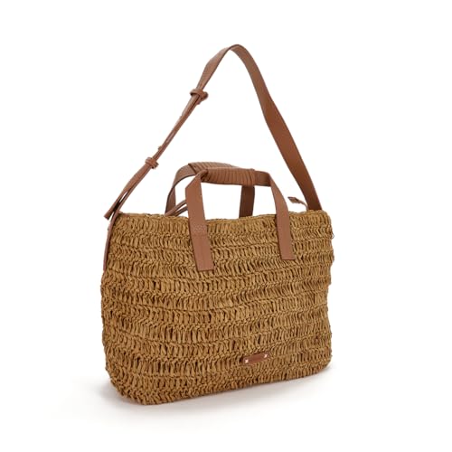 Abbacino Raffia-Tasche in Camel. Braun von Abbacino