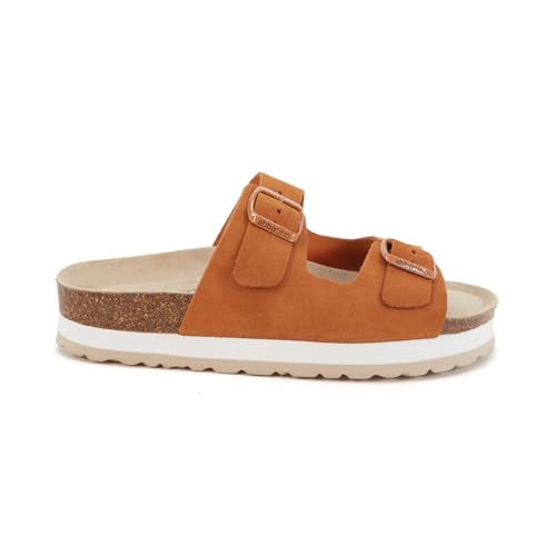 Abbacino Sandale mit Serraje -Plattform in Cognac Braun von Abbacino