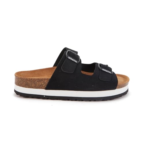 Abbacino Sandale mit schwarzer Serraje -Plattform Schwarz von Abbacino