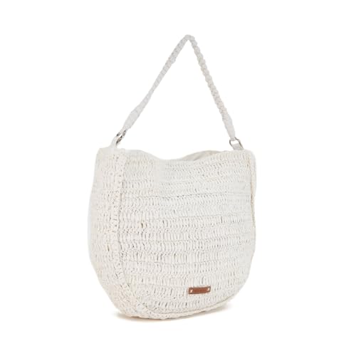 Abbacino Schultertasche aus Raphia in Weiß. Weiß von Abbacino