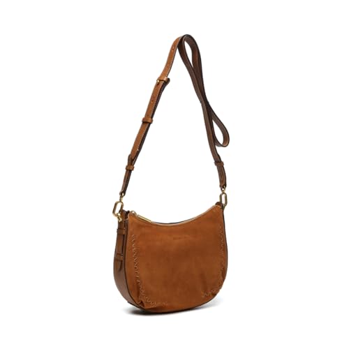 Abbacino Umhängetasche aus cognacfarbenem Veloursleder. Braun von Abbacino