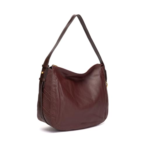 Abbacino Umhängetasche in burgunderfarbenem Leder Rot von Abbacino