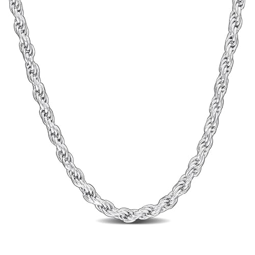 Abbie+Cleo Italienische Halskette aus 925er-Sterlingsilber, massives Diamantschliff, Seilkette – für Damen und Herren – erhältlich in Sterlingsilber, mit Gelbgold vergoldetem Sterlingsilber oder von Abbie+Cleo