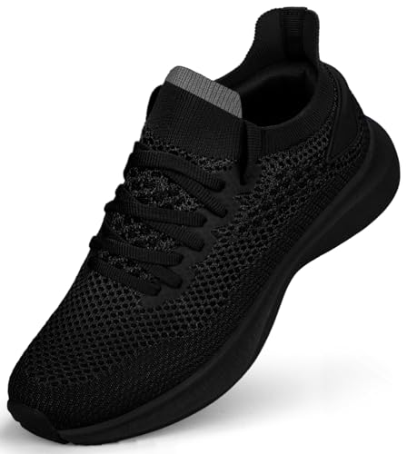 Abboos Damen rutschfeste Gym Workout Schuhe Leichte Atmungsaktive Tennisschuhe Mesh Walking Sneakers, A-Schwarz, 40 EU von Abboos