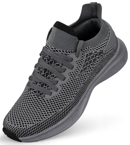 Abboos Damen rutschfeste Gym Workout Schuhe Leichte Atmungsaktive Tennisschuhe Mesh Walking Sneakers, D-grau, 40 EU von Abboos