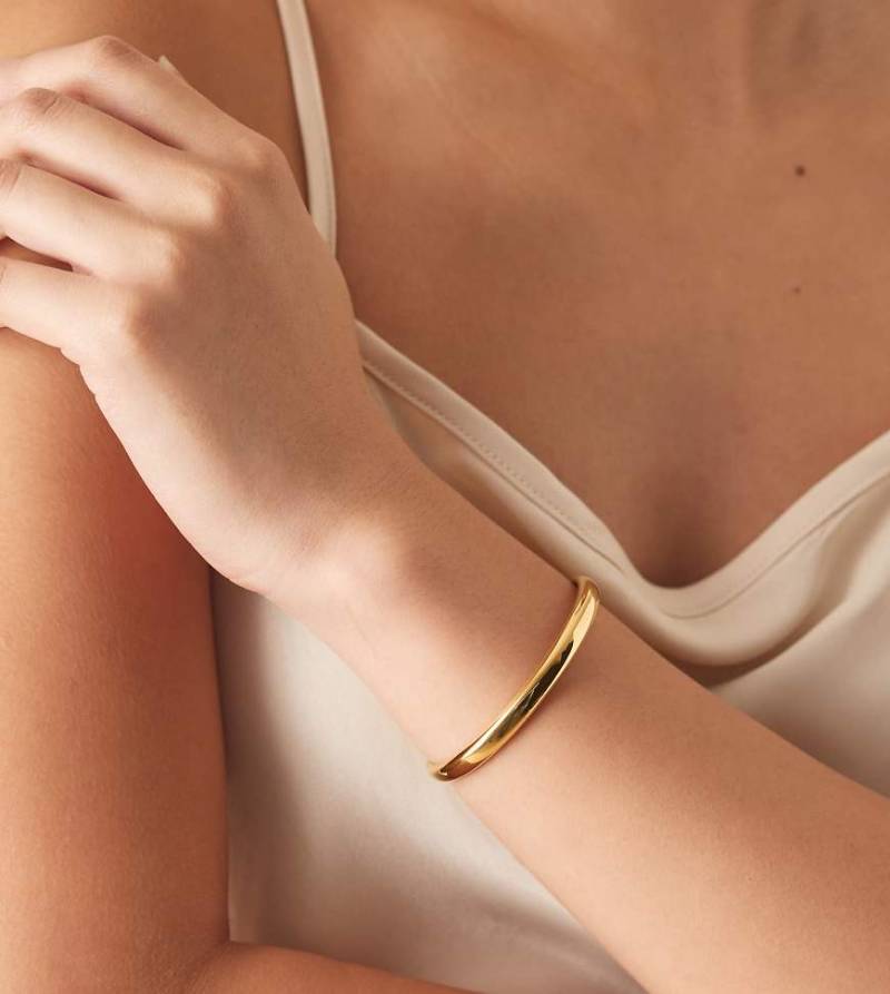Abbott Lyon - Gewölbtes Armband aus Edelstahl mit 18-Karat-Vergoldung-Goldfarben von Abbott Lyon