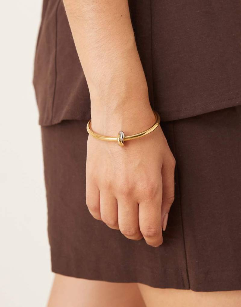 Abbott Lyon - Vergoldeter und versilberter Armreif mit Knotendetail-Goldfarben von Abbott Lyon