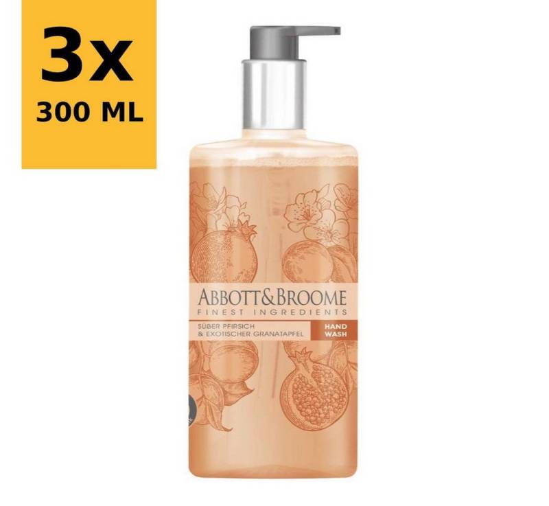 Abbott&Broome Flüssigseife Vegane Lotion Handseife Handwaschseife Pumpspender, 3-tlg., Pfirsich Granatapfel Abbott&Broome Flüssigseife Vegane Lotion Handseife Handwaschseife Pumpspender, 3-tlg., Pfirsich Granatapfel von Abbott&Broome