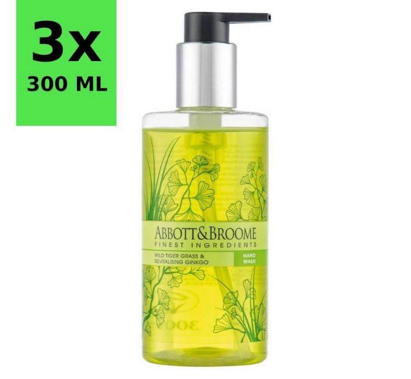 Abbott&Broome Flüssigseife Vegane Lotion Handseife Handwaschseife Pumpspender, 3-tlg., Tigergrass & Ginko Abbott&Broome Flüssigseife Vegane Lotion Handseife Handwaschseife Pumpspender, 3-tlg., Tigergrass & Ginko von Abbott&Broome