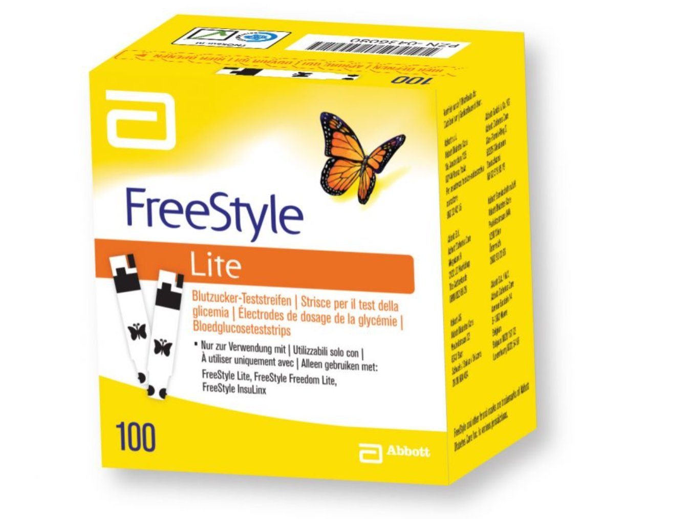 Abbott Blutzucker-Teststreifen FreeStyle Lite Teststreifen, Flexible Packungsoptionen für Teststreifen 100-St., Geringe Blutmenge erforderlich, Effiziente Blutzuckerüberwachung Abbott Blutzucker-Teststreifen FreeStyle Lite Teststreifen, Flexible Packungsoptionen für Teststreifen 100-St., Geringe Blutmenge erforderlich, Effiziente Blutzuckerüberwachung von Abbott