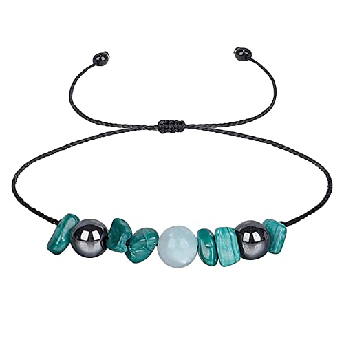 Abbto Malachit-Armband – Hübsche Amazonite Wachsschnur modern und elegant, Armbänder mit Edelsteinen Armband mit Malachit und Amazonit für Dates, Sommerstrände von Abbto
