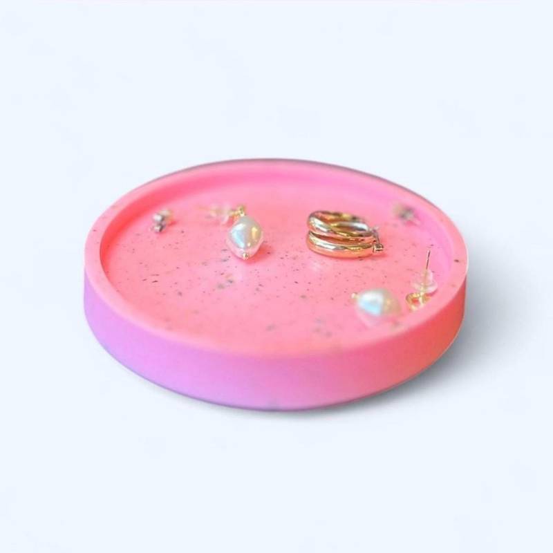 Rosa Schmucktablett | Handgemachte Resin Trinket Dish von AbbyDoodleCo