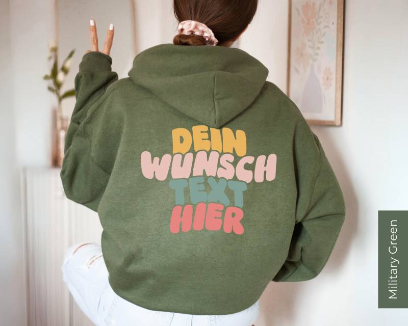 Personalisierter Hoodie Mit Text Rücken Print, Süßer Kapuzenpullover Für Frauen Individuellem Spruch, Personalisiertes Geschenk Sie von AbbyMoonApparel