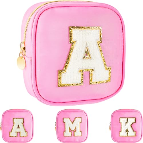 Abbylike Mini Makeup Bag Cute Pink Cosmetic Bag Waterproof Mini Makeup Pouch Small Cosmetic Pouch Preppy Coin Purse Travel Pouch Zipper Toiletry Bags for Storage Organizer Women Girls Gifts, wie von Abbylike