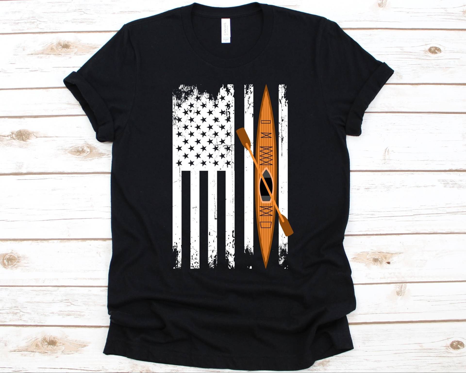 American Flag Kajak Shirt, Shirt Für Männer Und Frauen, Kajakfahrer, T-Shirt, Wasserboot, Paddeln, Rennen, Team von AbbysDesignFactory