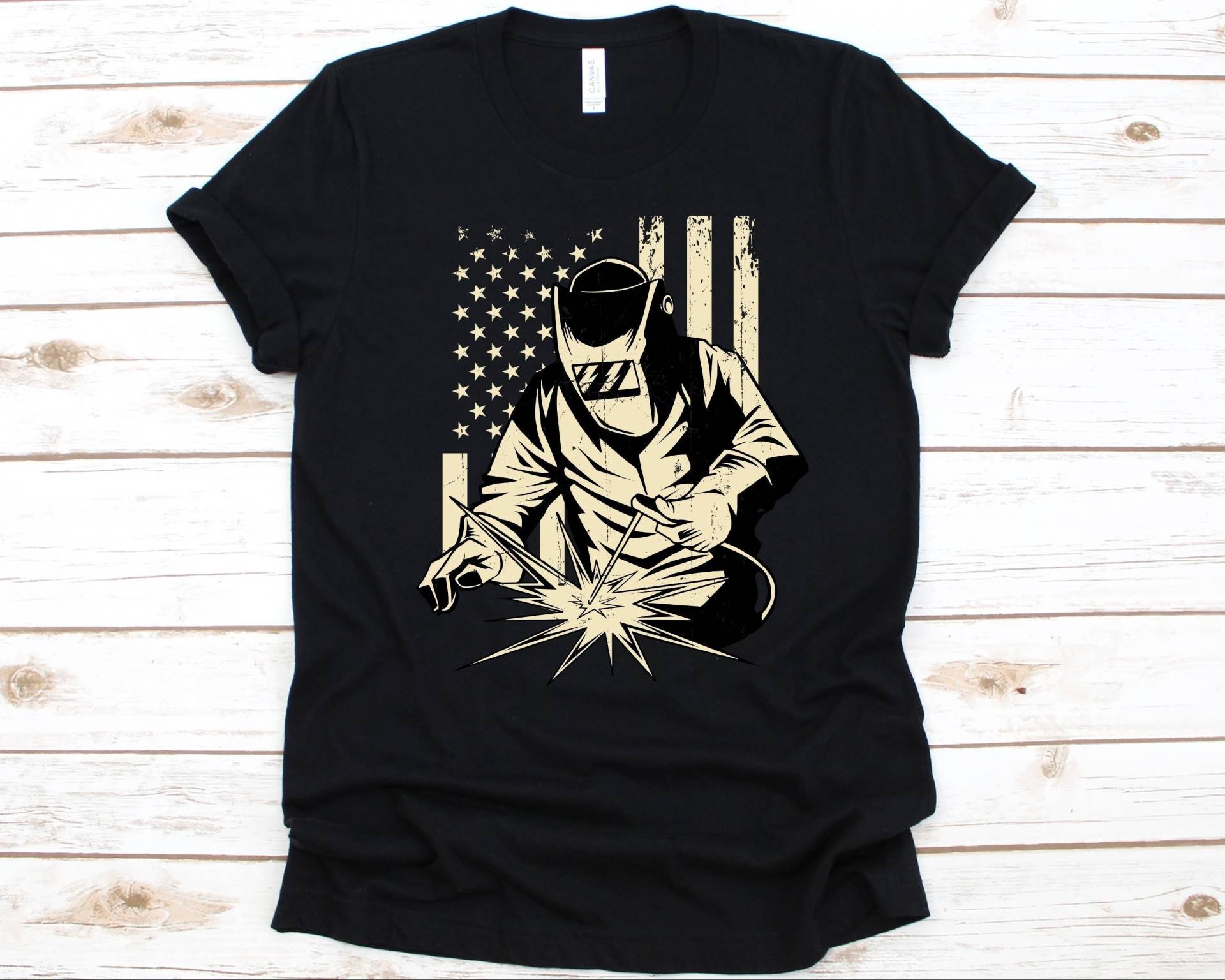 American Welder Shirt, Schweißshirt, 4. Juli, Lustiges Schweißer T-Shirt, Schweiß Papa, Schweißshirt Für Männer Und Frauen, Independence Day, Usa von AbbysDesignFactory