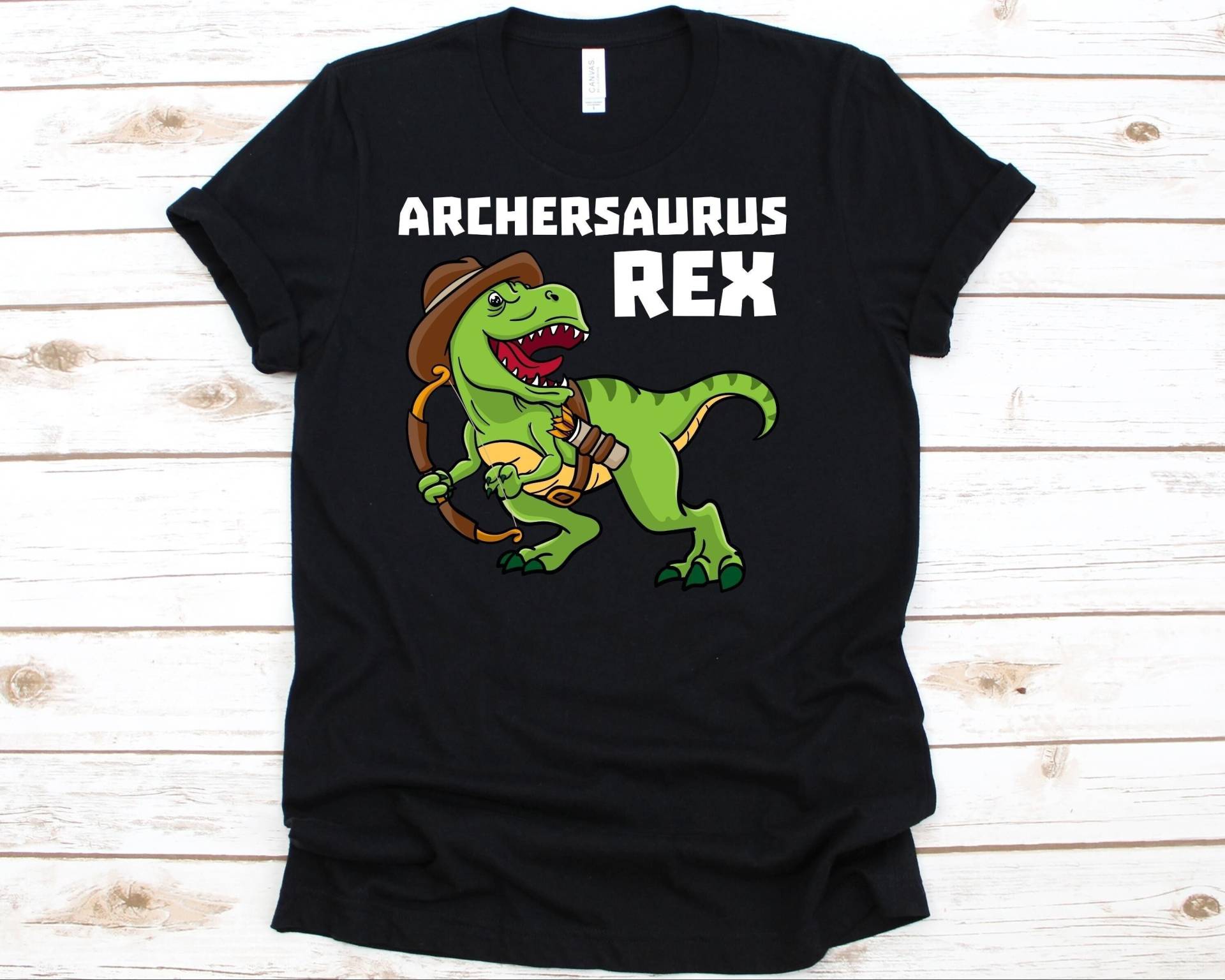 Archersaurus Rex Shirt, Lustiges Bogenschießen T-Shirt, Dinosaurier Liebhaber Geschenk, Bogenschütze Schütze, Bowman T-Rex Tyrannosaurus Shirt von AbbysDesignFactory