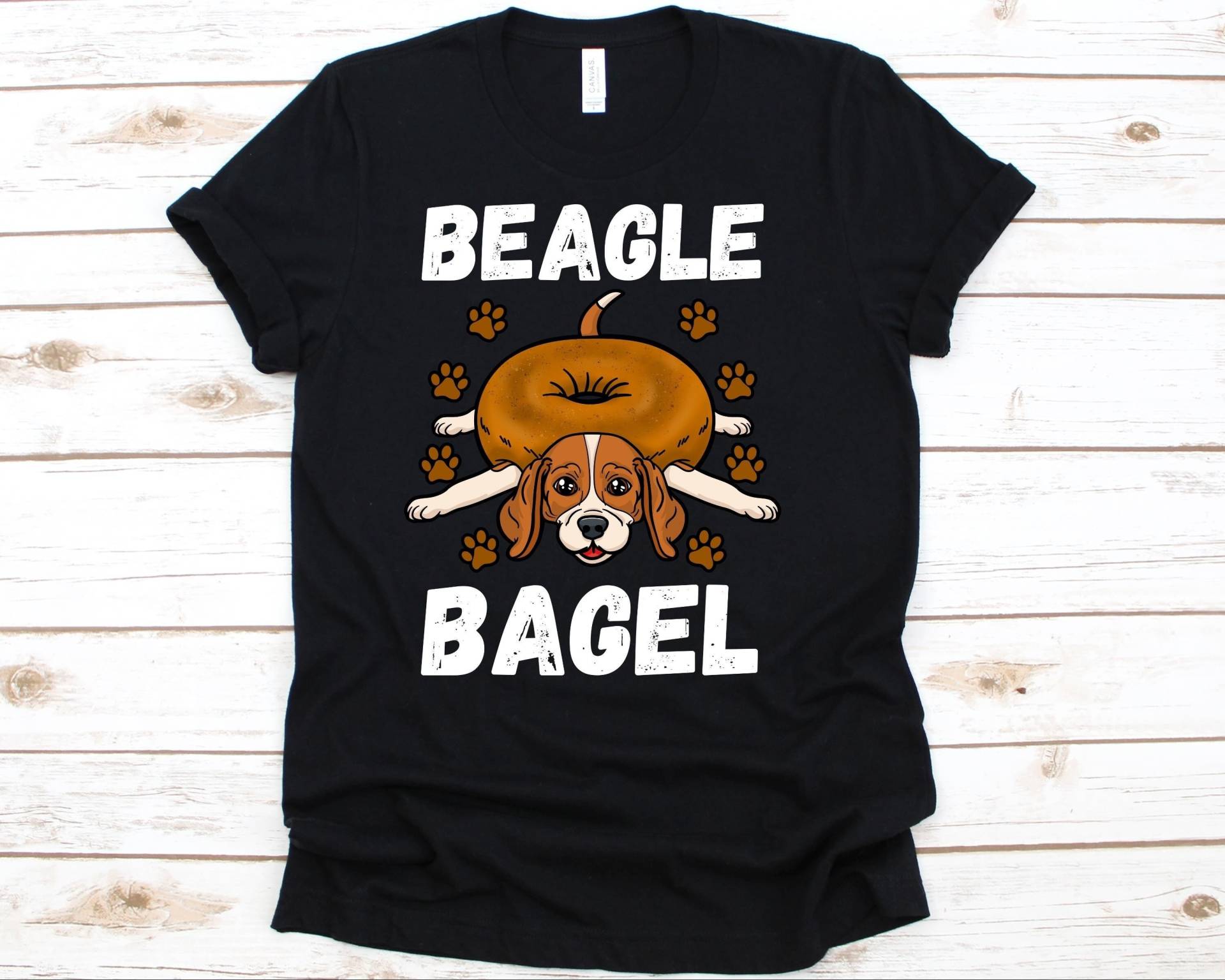 Beagle Bagel Shirt, Süßes Shirt Für Männer Und Frauen, Geschenk Hundeliebhaber Bäcker, Donut T-Shirt, Bagels Beigel von AbbysDesignFactory