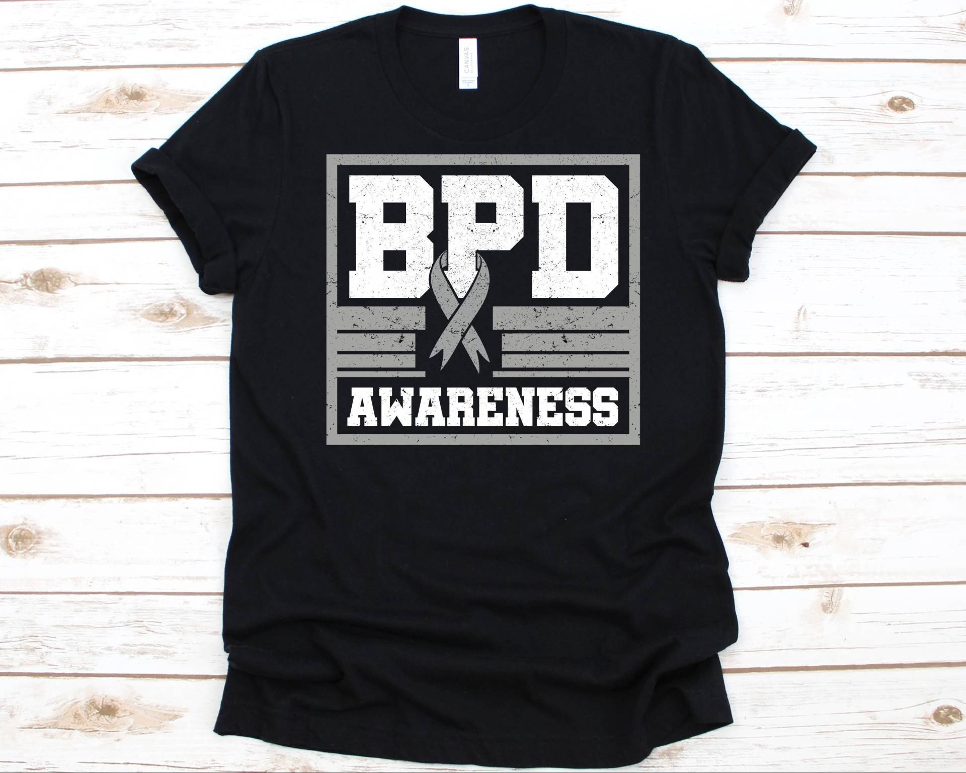 Bpd Bewusstsein Shirt, Borderline Persönlichkeitsstörung Krieger, Emotional Instabil, Persönlichkeitsstörung, Graues Band Design, Bdp Kämpfer von AbbysDesignFactory