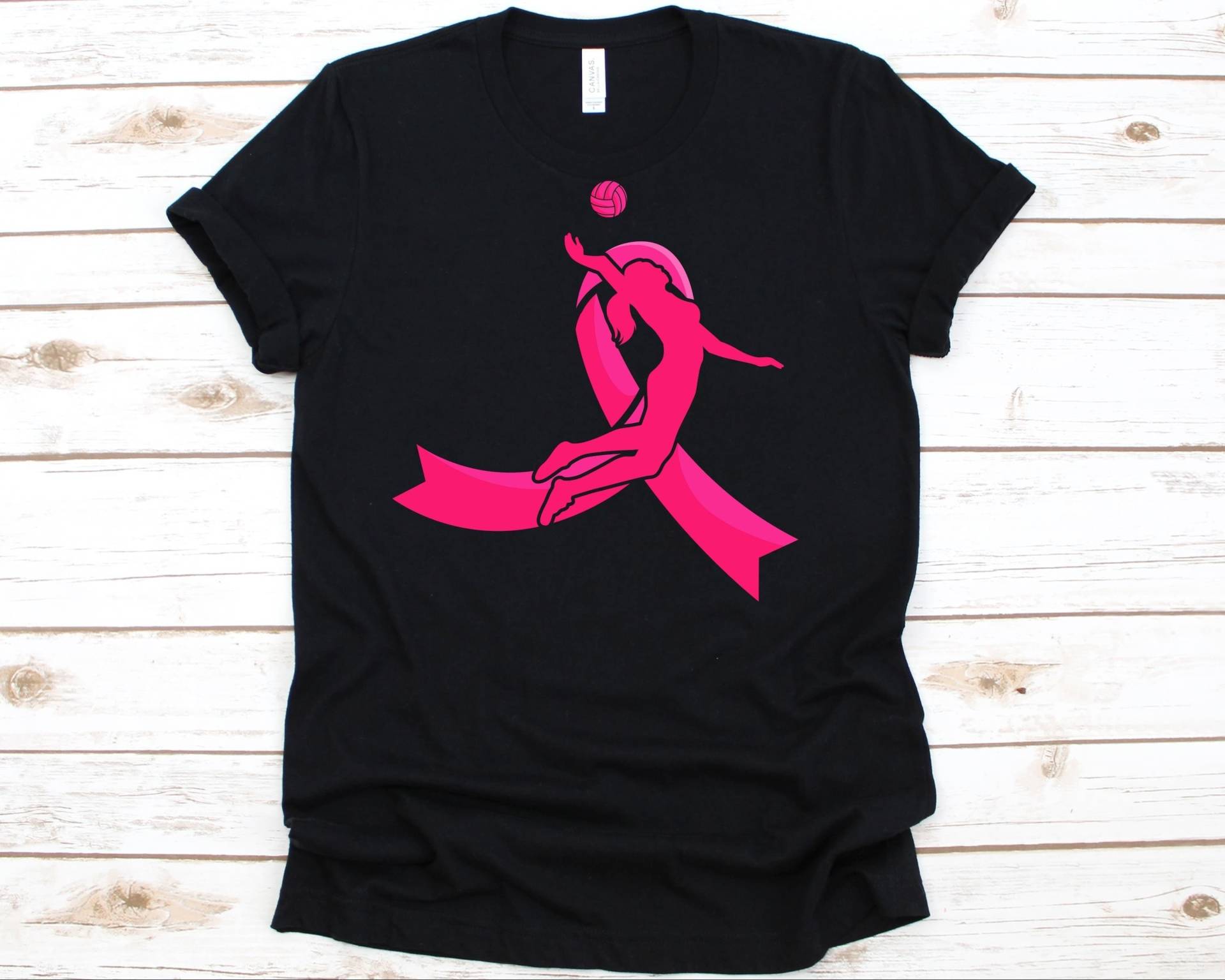 Brustkrebs Volleyball Shirt, Bewusstsein Geschenk Für Krieger, Liebhaber Rosa Band von AbbysDesignFactory