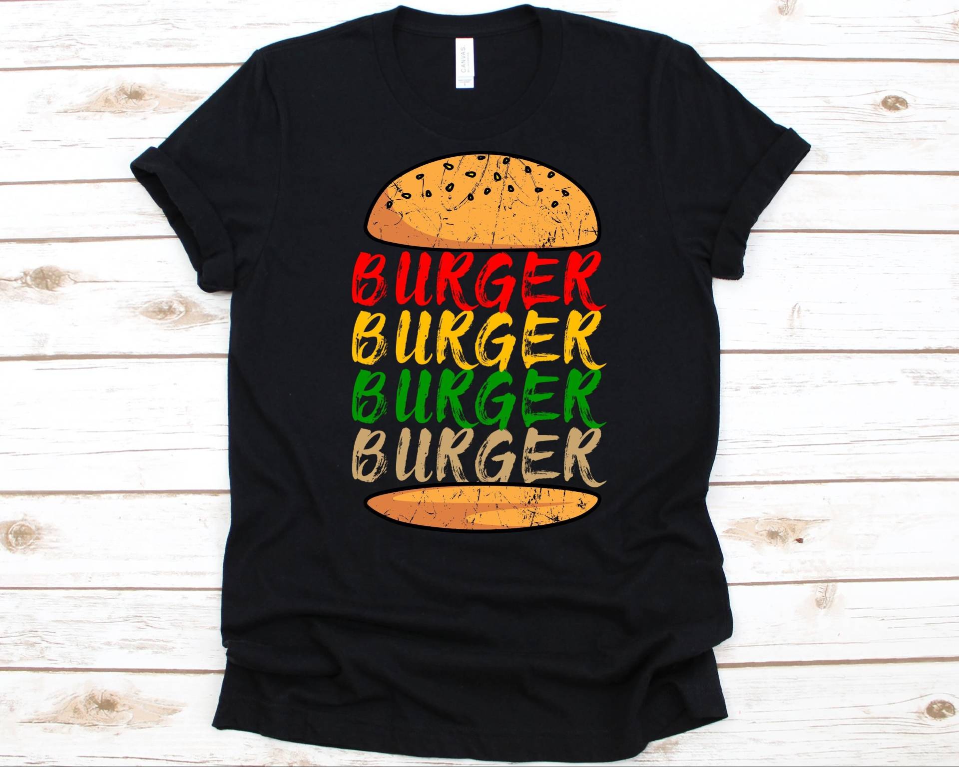 Burger Shirt, Design Für Männer Und Frauen, Geschenk Foodies, Hamburger Eater Grafik, Liebhaber, Beef Burger, Snack T-Shirt von AbbysDesignFactory
