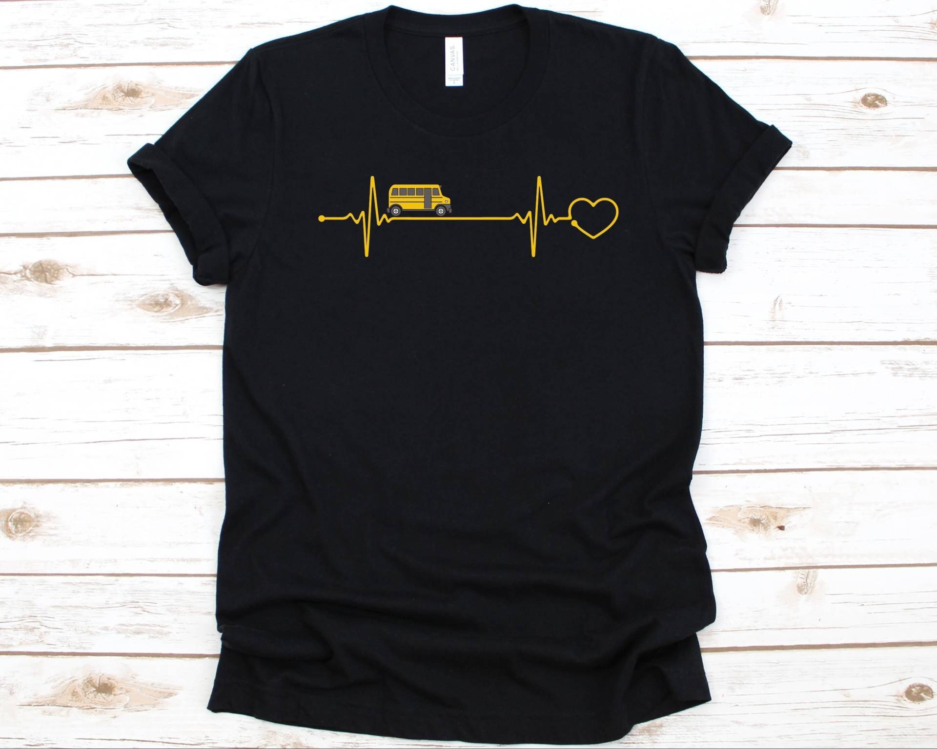 Bus Herzschlag Shirt, Süßes Schulbus Shirt Für Männer Und Frauen, Busfahrer Geschenk, Motorbus, Liebhaber Bus, Öffentliche Verkehrsmittel von AbbysDesignFactory