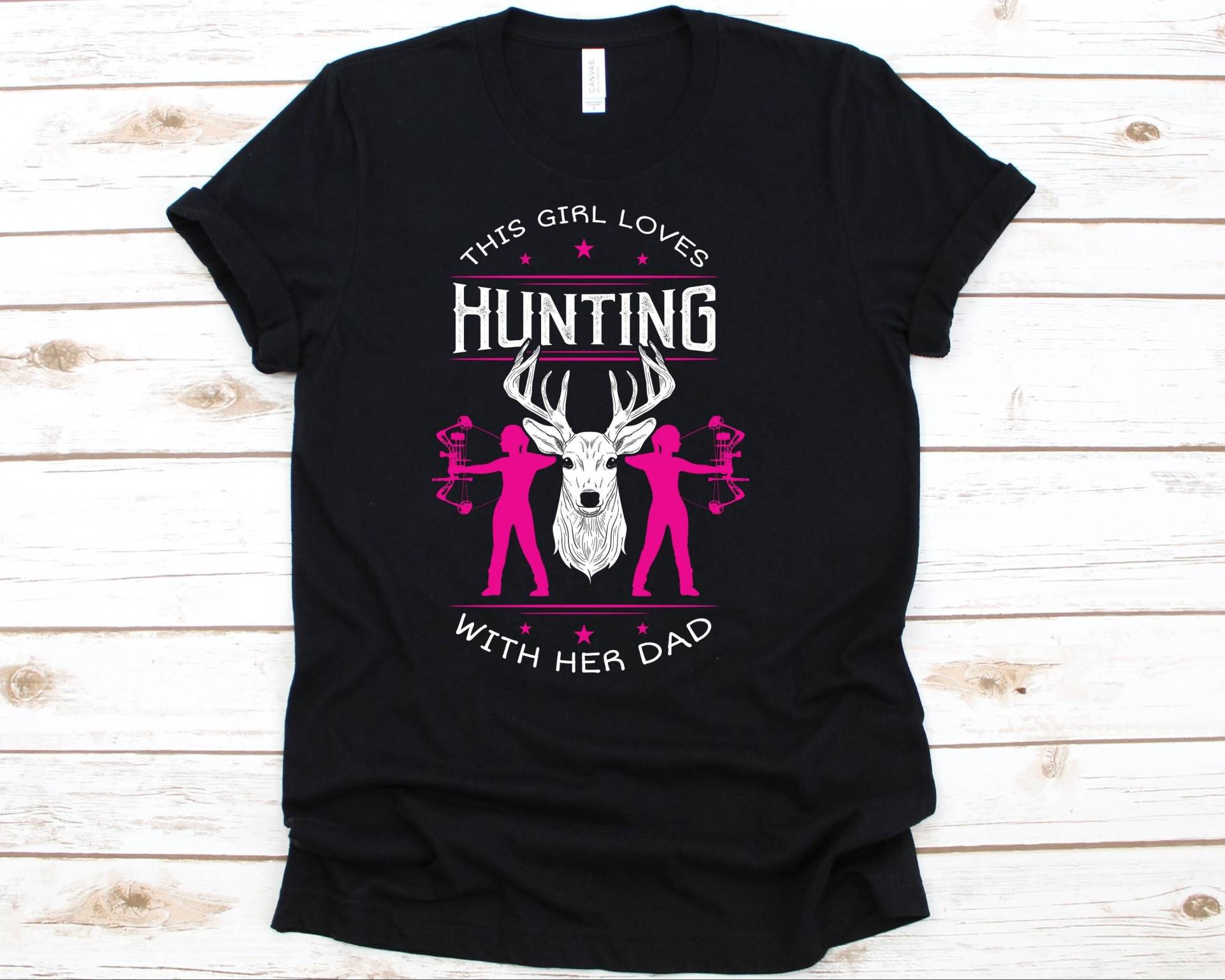 Dieses Mädchen Liebt Die Jagd Mit Ihrem Vater Shirt, Jäger Tshirt, Lustiges Riffle, Hirsch Liebhaber von AbbysDesignFactory