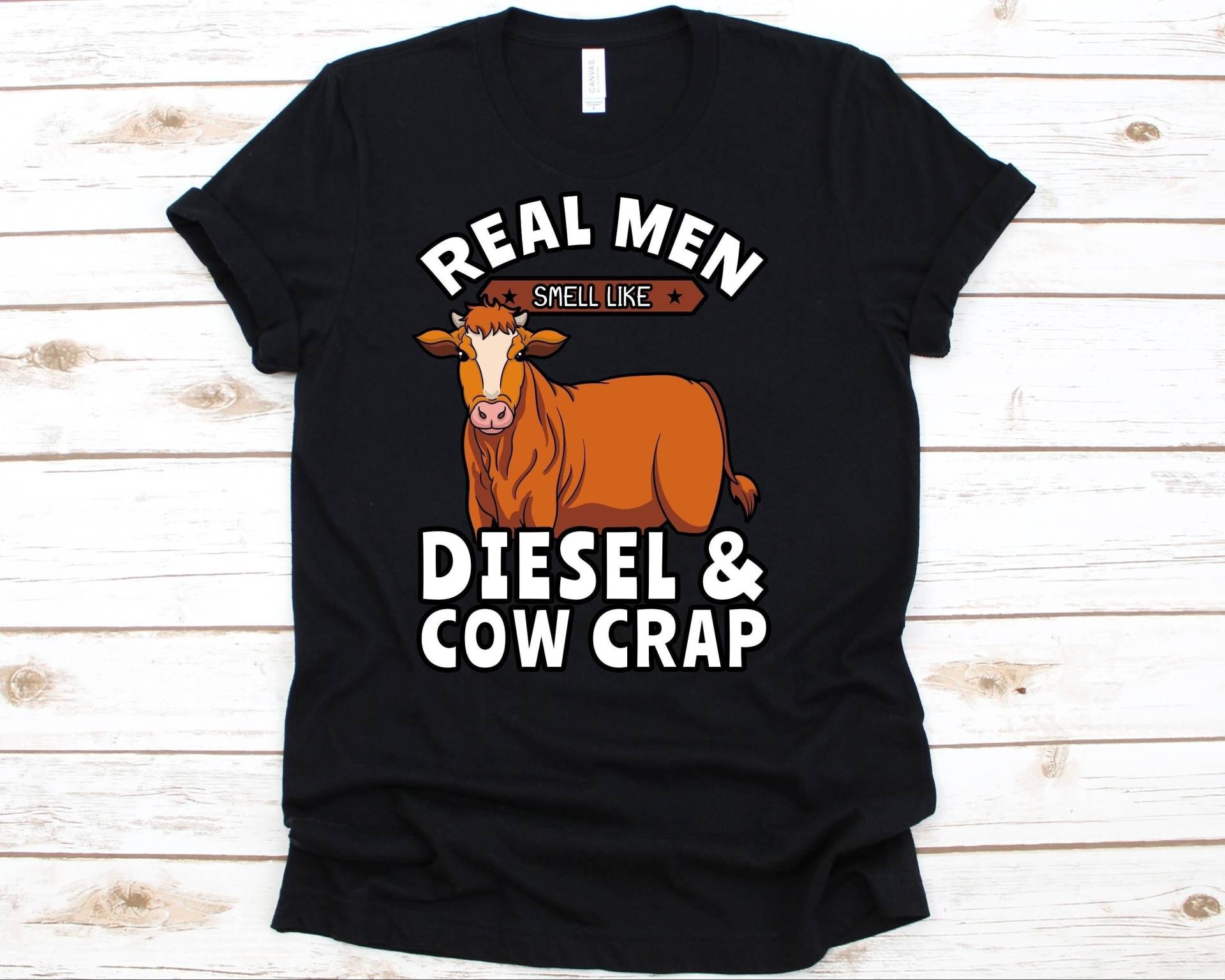 Echte Männer Geruch Wie Diesel Und Kuh Crap Shirt, Shirt Für Jungs, Rinder Tshirt Bauer, Cowboy Liebhaber Geschenk Cowboys von AbbysDesignFactory