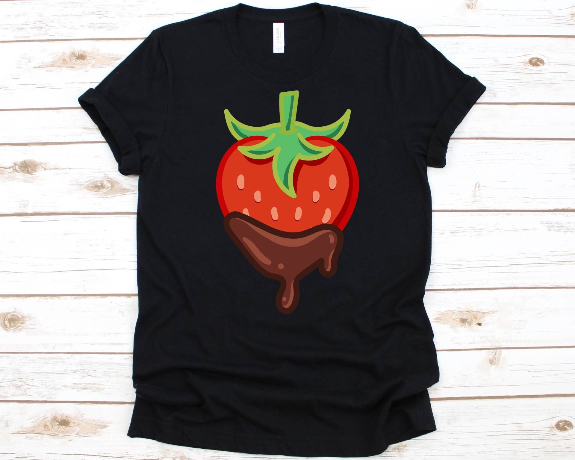 Erdbeer Schokoladenshirt, Süßes T-Shirt Für Männer Und Frauen, Schokoladenliebhaber, Erdbeeren Design, Obstfresser, Erdbeershirt von AbbysDesignFactory