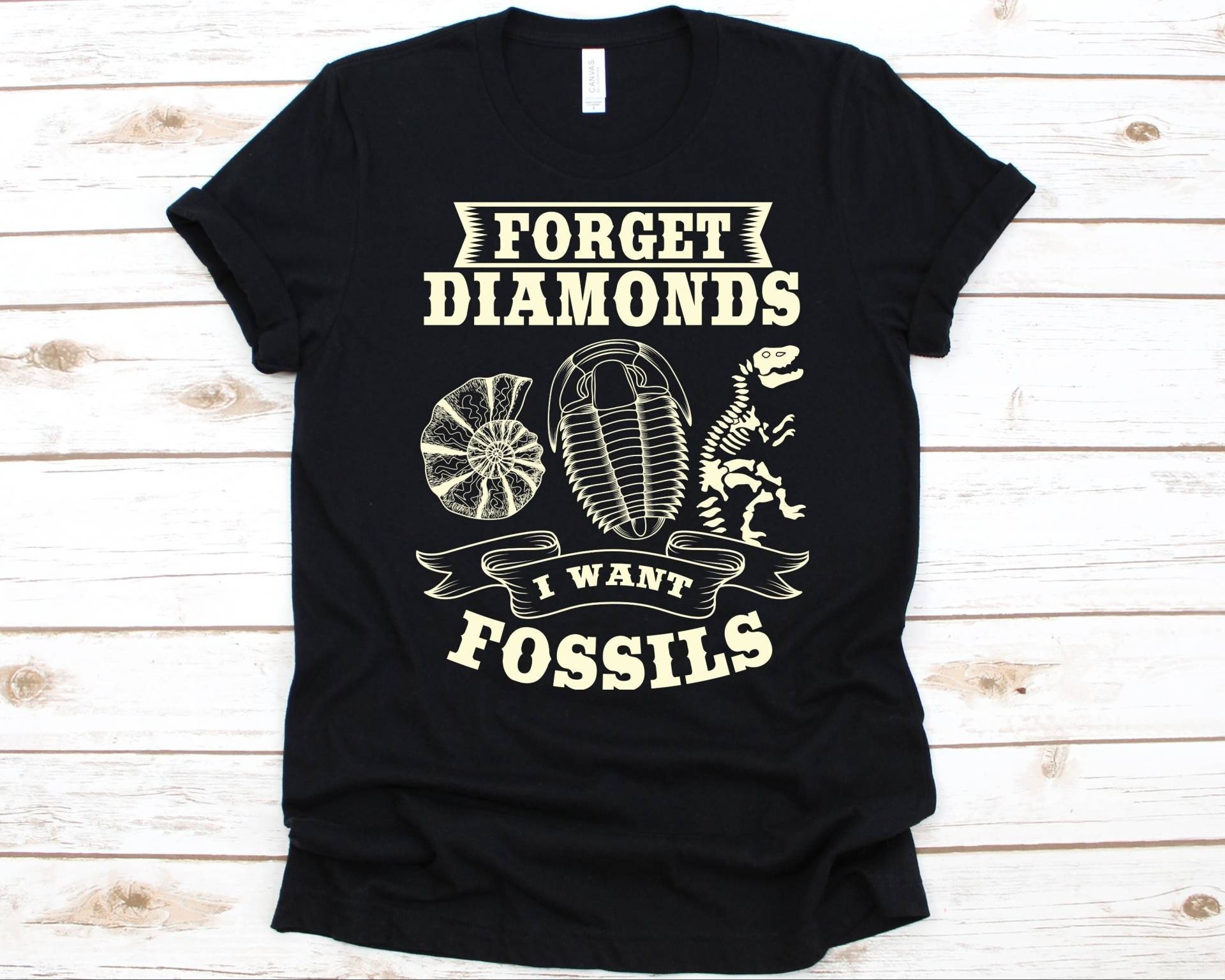 Forget Diamonds I Want Fossils Shirt, Paläontologe Geschenk, Paläontologie Liebhaber, Fossil Design, Tierfossil, Pflanzenfossil, Dinosaurier Grafik von AbbysDesignFactory