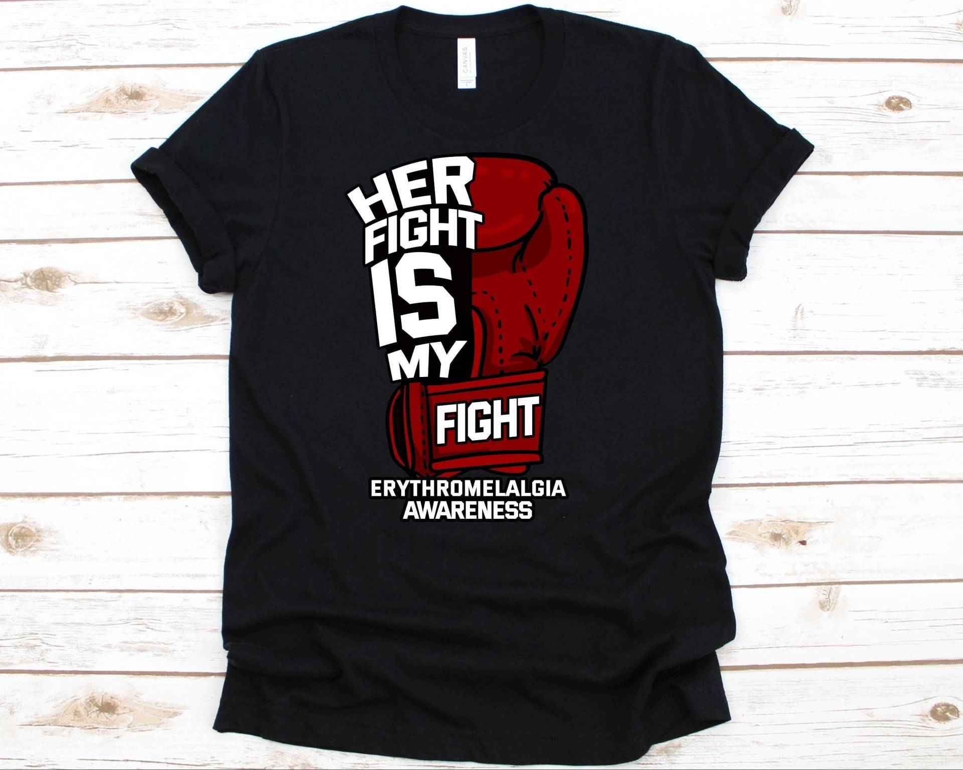 Her Fight Is My Shirt, Bewusstsein Geschenk Für Erythromelalgie Krieger, Mitchell Es Disease Shirt Männer Und Frauen, T-Shirt von AbbysDesignFactory