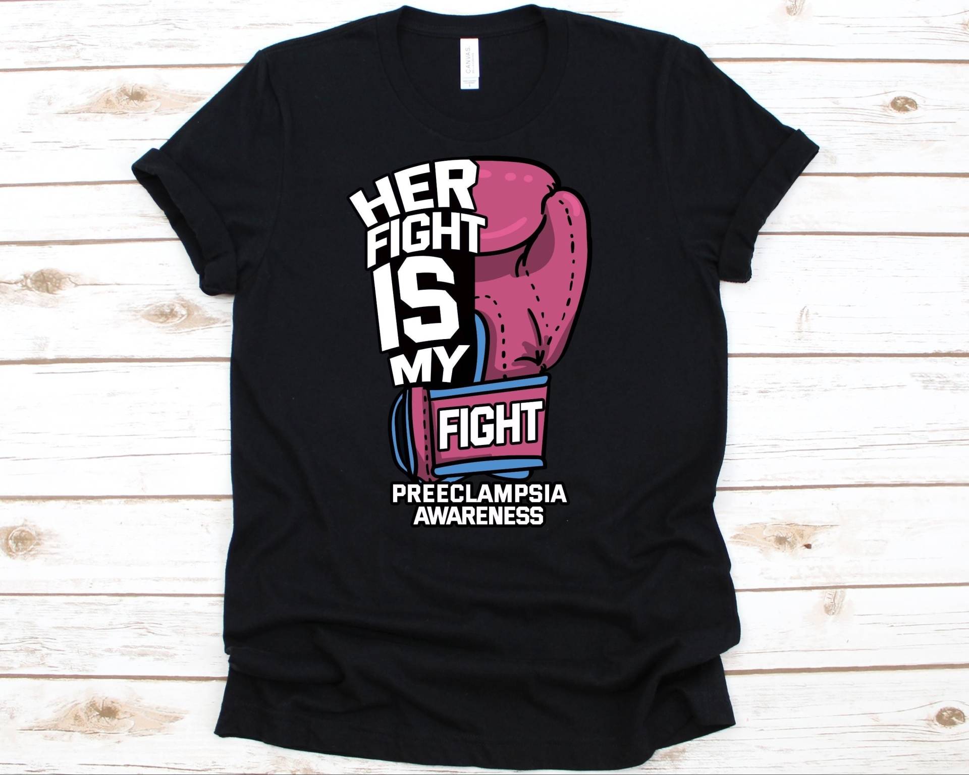 Her Fight Is My Shirt, Bewusstsein Geschenk Für Preeclampsia Krieger Kämpfer, Pre-Eclampsia T-Shirt Frauen, Toxaemia Shirt von AbbysDesignFactory