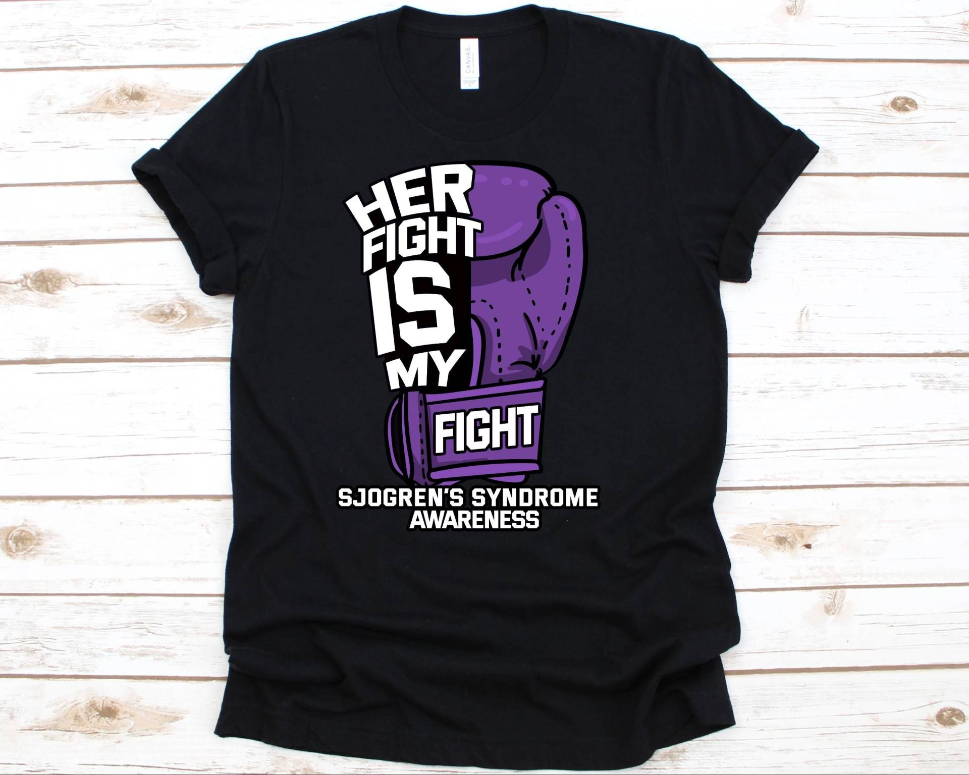 Her Fight Is My Shirt, Bewusstsein Geschenk Für Sjogren Es Syndrom Krieger Kämpfer Überlebende, Sicca-Syndrom Tshirt Männer Und Frauen, Sjs von AbbysDesignFactory