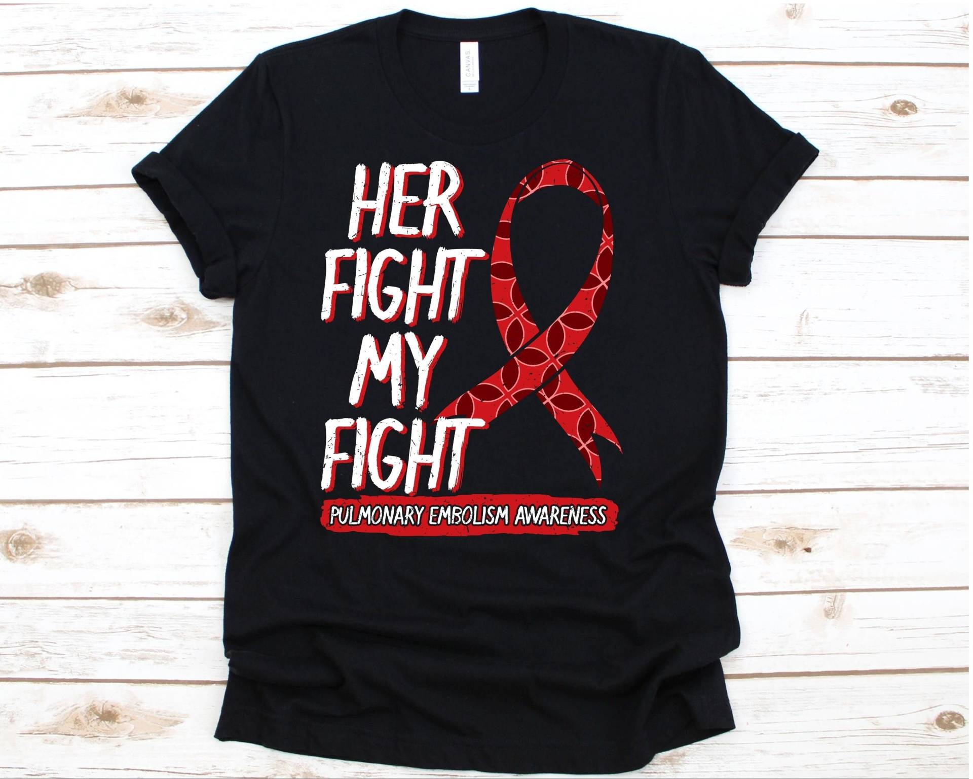 Her Fight Is My Shirt, Bewusstseinsgeschenk Für Lunge Embolismus Krieger Kämpfer Überlebender, Venousthrombose Tshirt Männer Und Frauen von AbbysDesignFactory