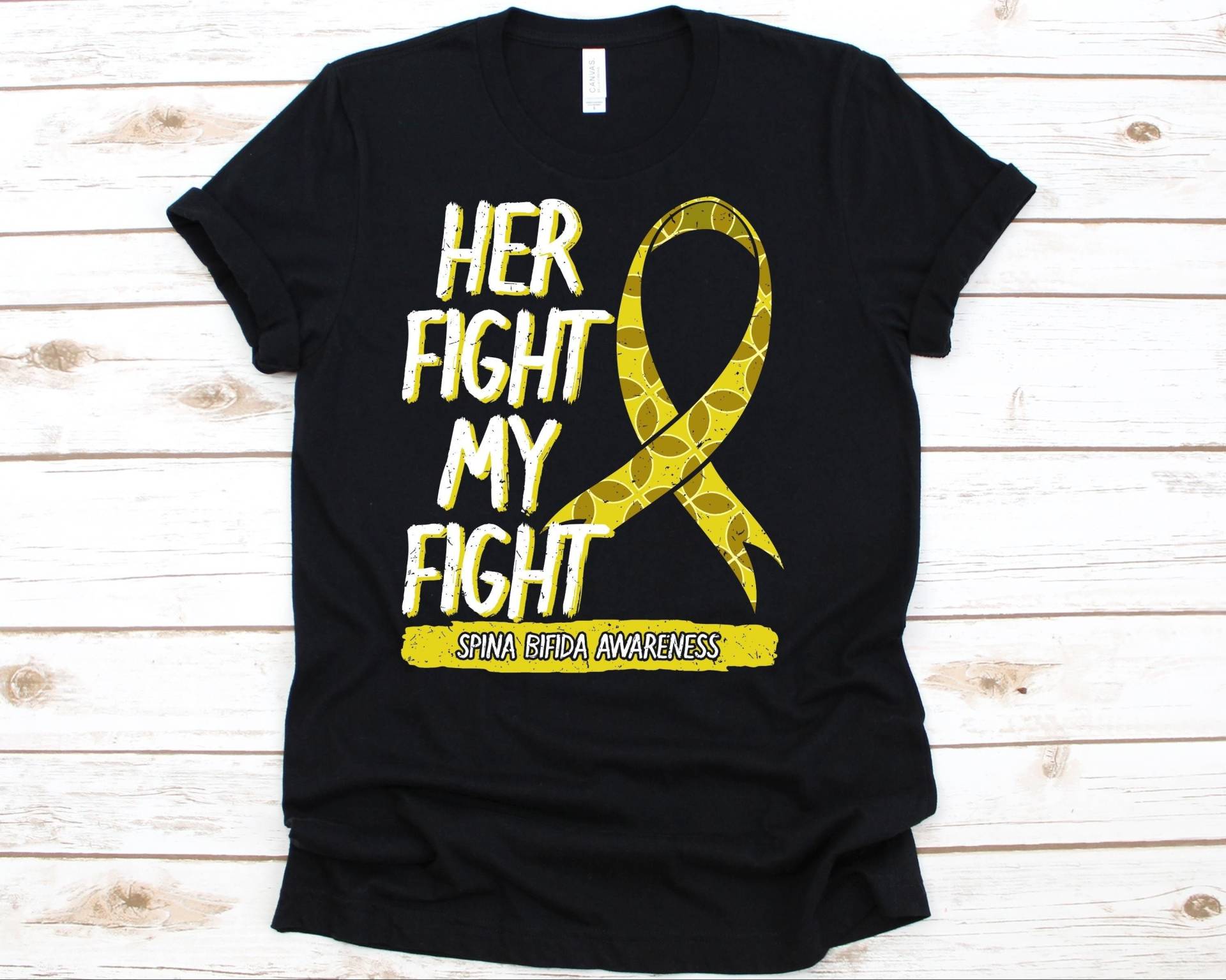 Her Fight Is My Shirt, Bewusstseinsgeschenk Für Spina Bifida Krieger Kämpfer Überlebender, Antik-Tshirt, Herrenshirt, Sb Shirt von AbbysDesignFactory