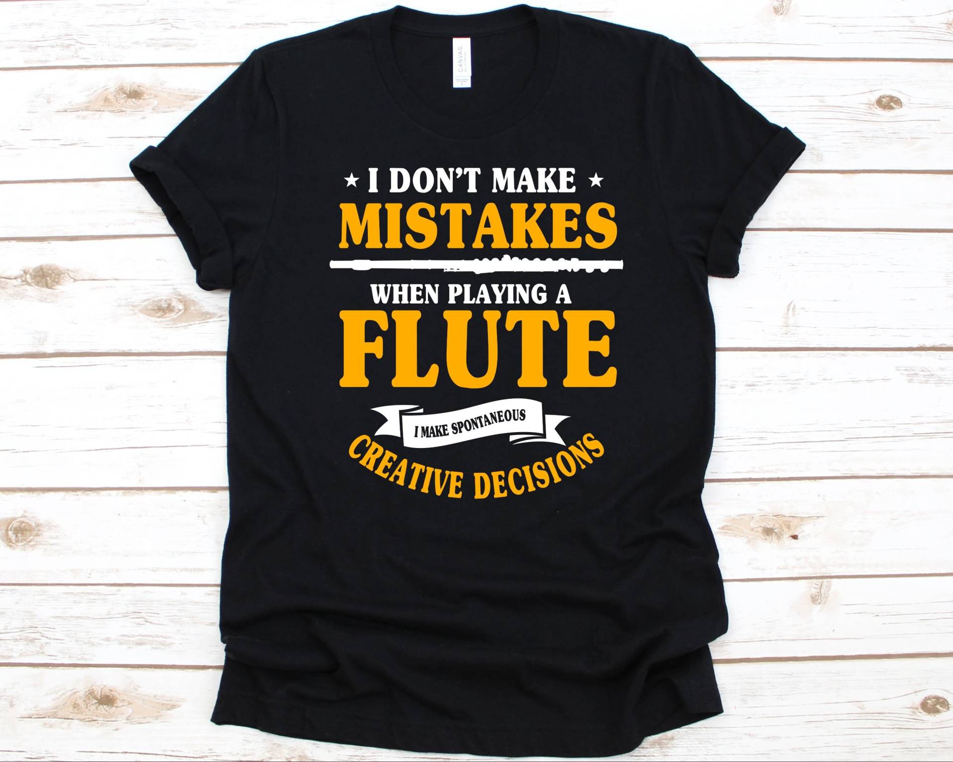 I Don't Make Mistakes When Playing Flute Shirt, Musiker Geschenk, Musiknotizen, Flöten Liebhaber, Holzwind Instrument, Flautist Musik Liebhaber von AbbysDesignFactory