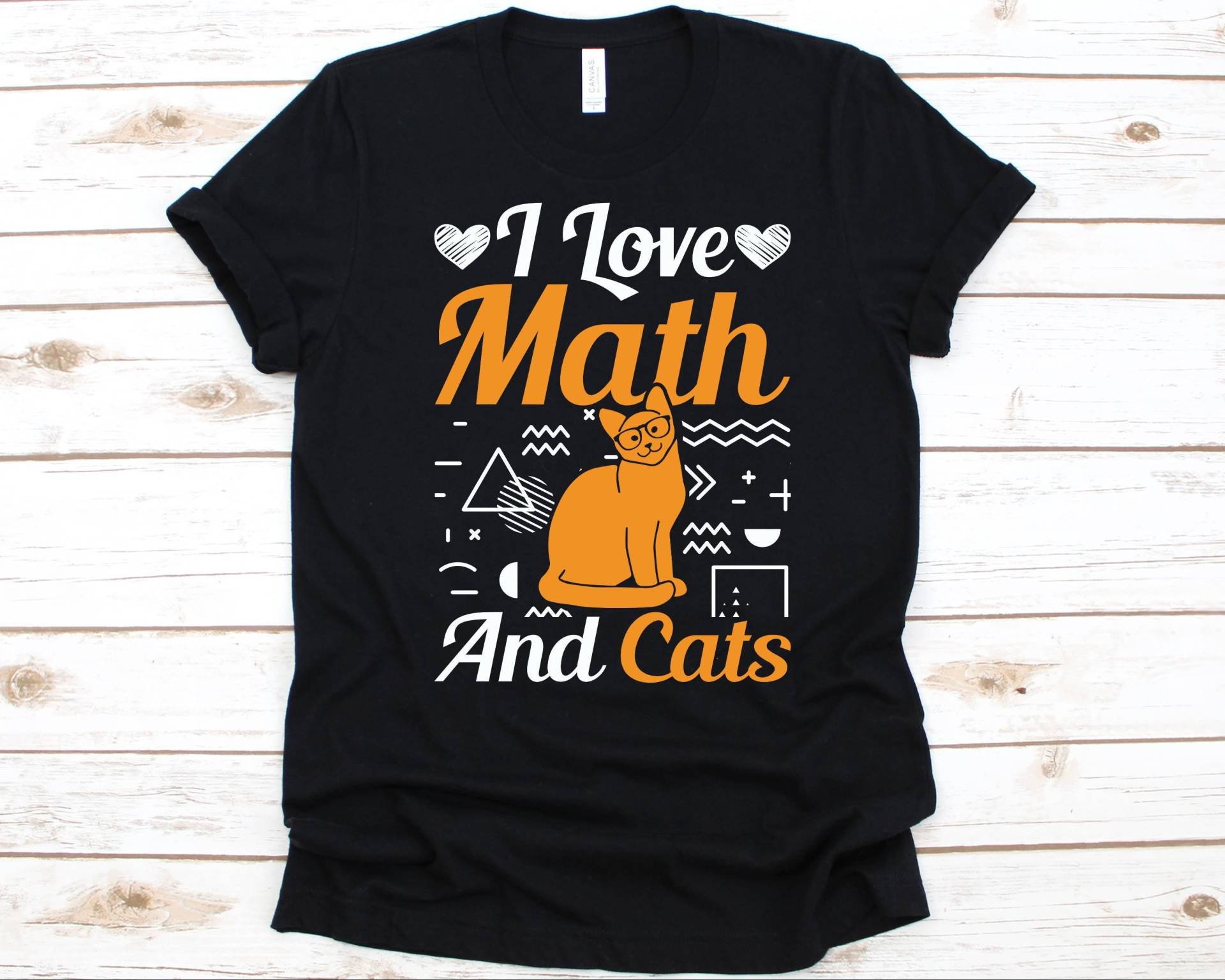 I Love Math & Cats Shirt, Mathe Zauberer Geschenk, Lehrer, Katzen Liebhaber Design, Mathematik Geek T-Shirt, Professor von AbbysDesignFactory
