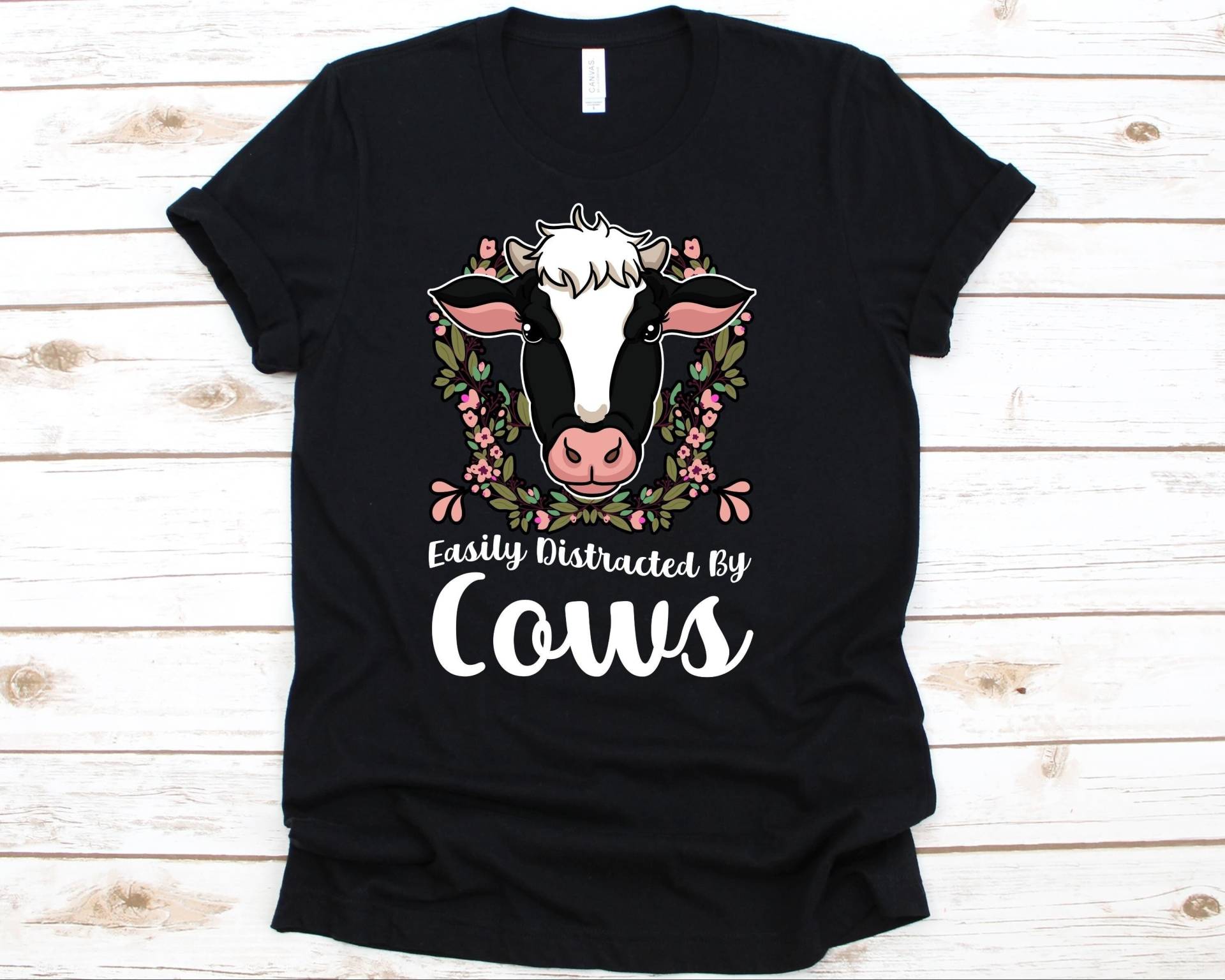 Leicht Abgelenkt Von Kühen Shirt, Süßes Kuh Shirt Für Jungs Und Mädchen, Rinder Tshirt Bauer, Liebhaber Geschenk Cowgirls Cowboys von AbbysDesignFactory