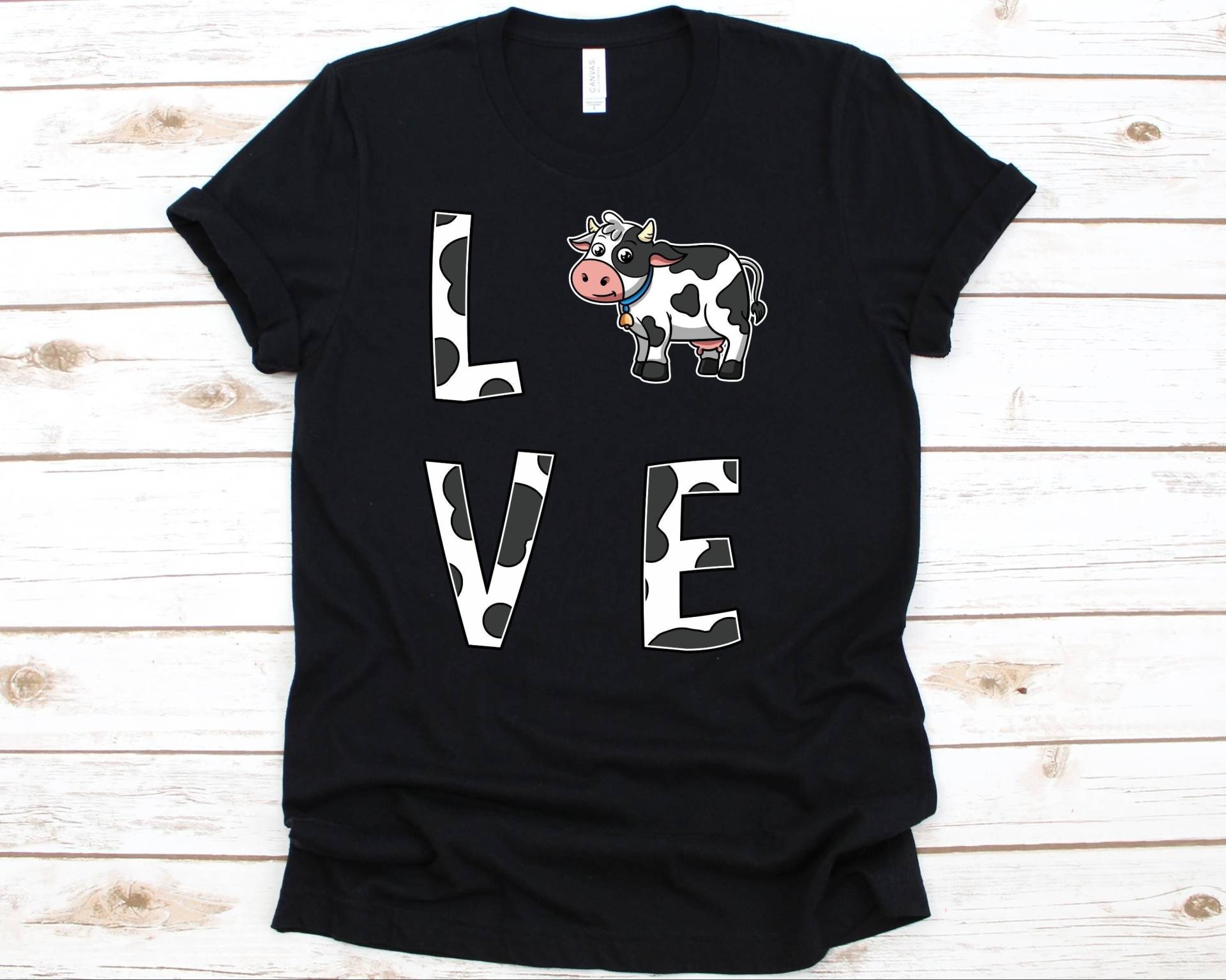 Love Cows Shirt, Süßes Kuh Shirt Für Jungs Und Mädchen, Rinder T-Shirt Bauern, Liebhaber Geschenk Cowgirls Cowboys, Cowbell von AbbysDesignFactory