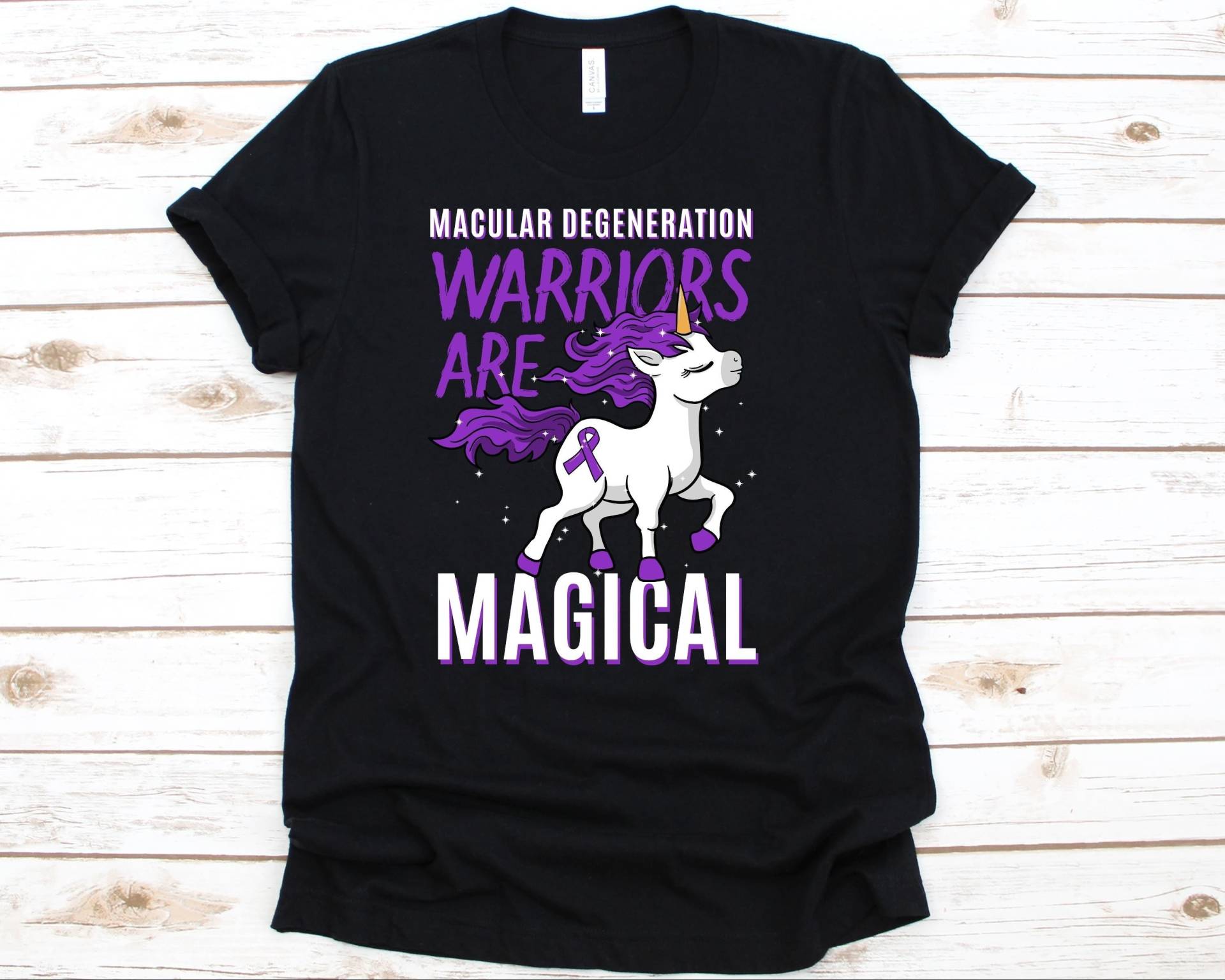 Makular Degeneration Krieger Sind Zauberhaftes Shirt, Süßes Einhorn Armd T-Shirt Für Männer Und Frauen, Bewusstseinsgeschenk Amd Kämpfer Überlebende von AbbysDesignFactory