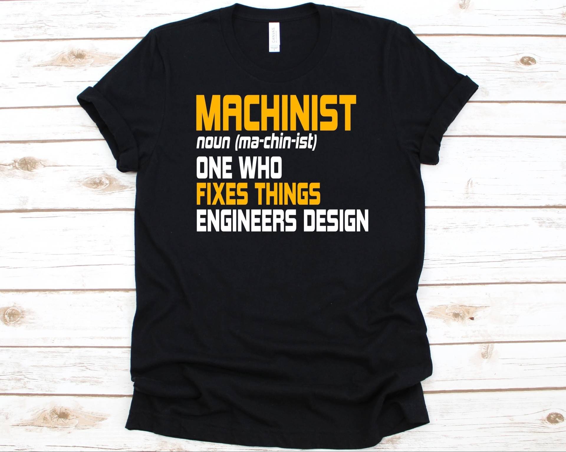 Maschinist Substantiv | Ma-Chin-Ist Shirt, Geschenk, Maschinenbediener, Maschinenbetreuer, Techniker Messschieber Design, Mikrometer Grafik von AbbysDesignFactory