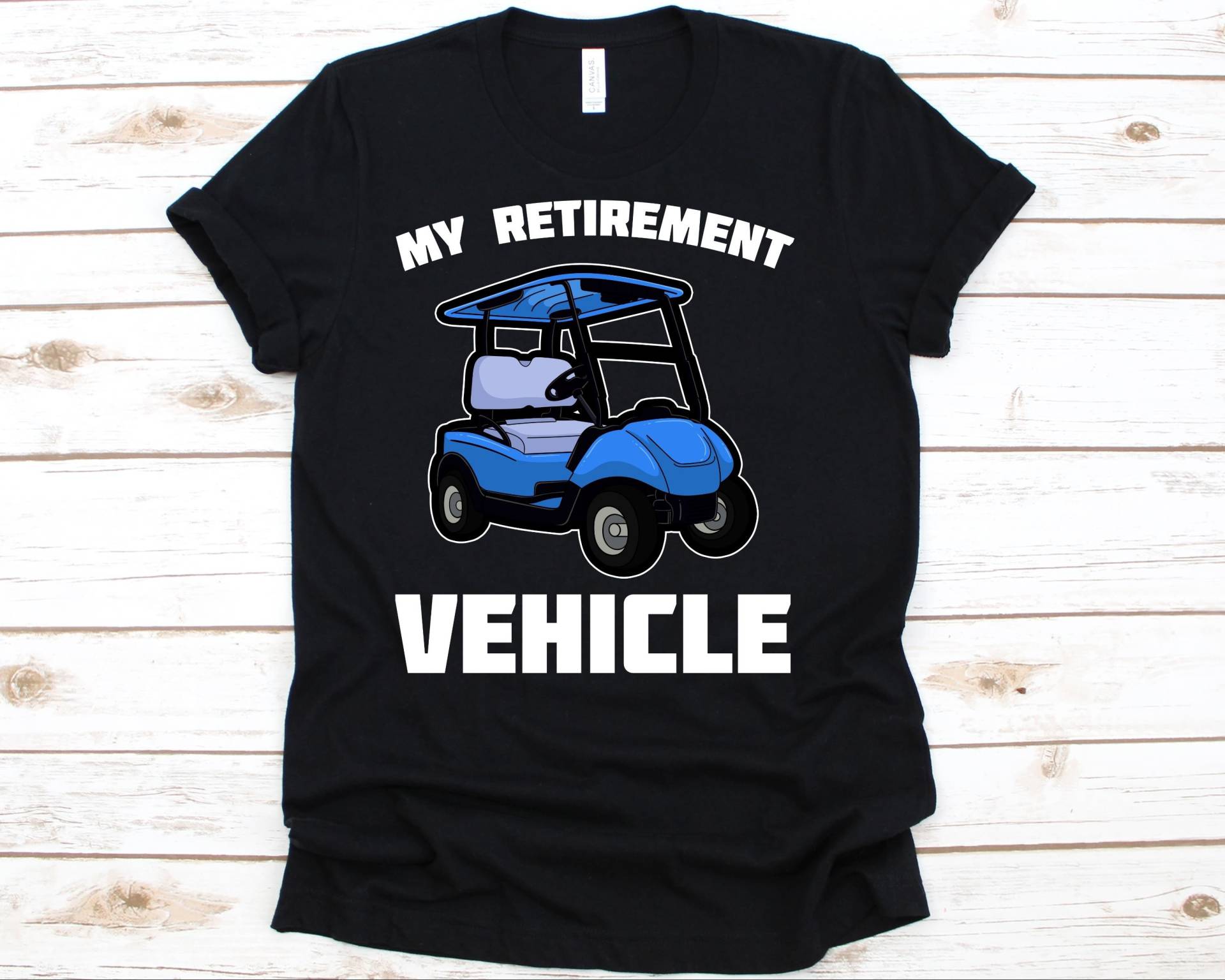 Mein Ruhestand Fahrzeug Shirt, Geschenk Für Golfer Herren, Golfsport Pensionierter Golf Liebhaber Ball, Cart, Club von AbbysDesignFactory