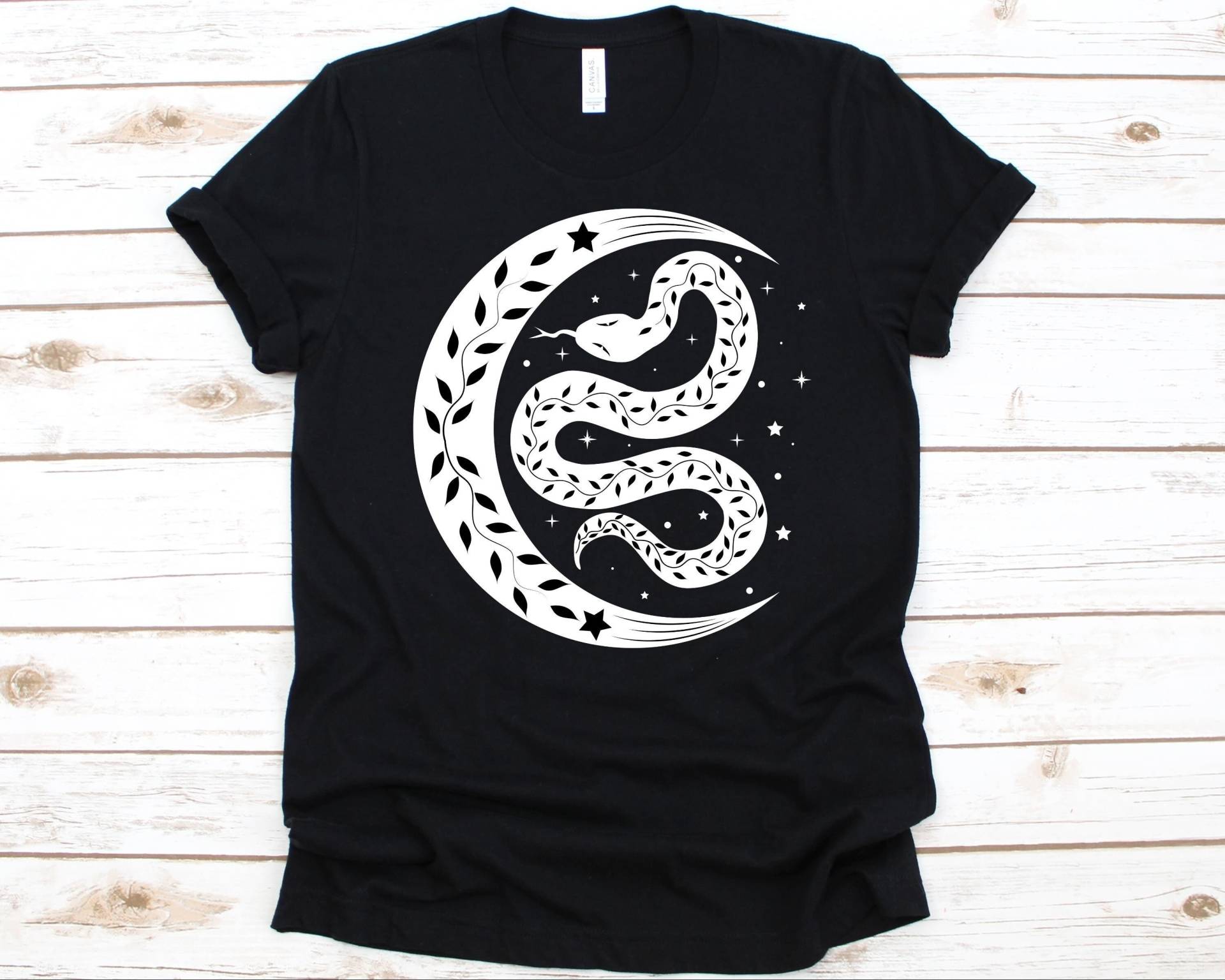 Mond Und Schlangen Shirt, Liebhaber Shirt Für Männer Frauen, Geschenk, Herpetologie Schlange, Mondschein von AbbysDesignFactory